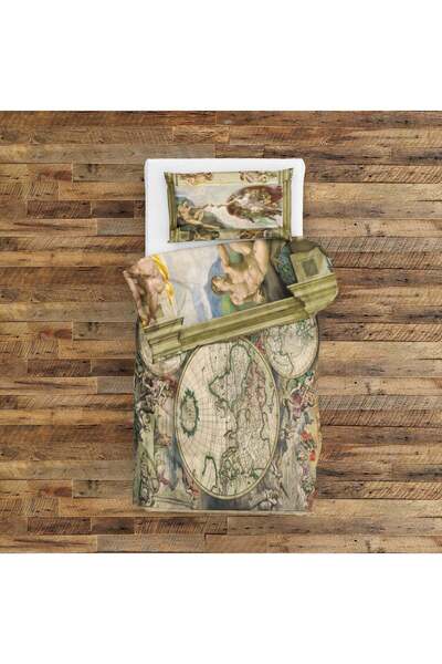 The Lucid Lab Антична карта світу та створення Адама Двосторонній комплект по...