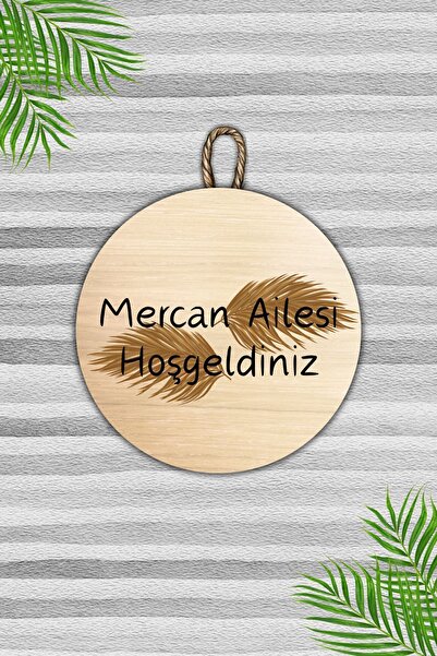 Dormot Home Modern Kapı Süsü - Kahverengi Kişiye Özel Soyisim - Kişi Özel Tas...