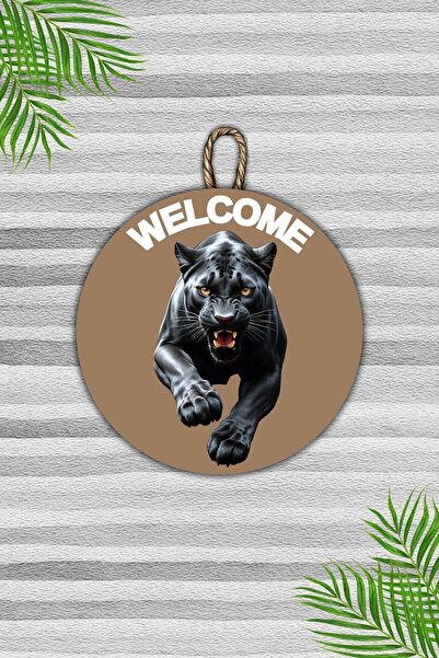 Dormot Home Ornament Modern pentru Ușă din Lemn Negru - Fundal Maro, Ușă de e...