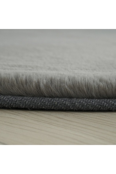 Home Box Faux Rabbit Fur Round Rug - 90 cm