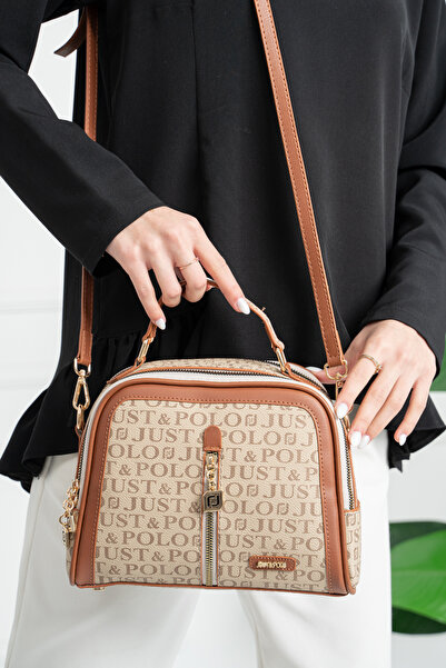 Just Polo حقيبة كتف نسائية بحزام قابل للتعديل مكونة من قسمين - ألوان