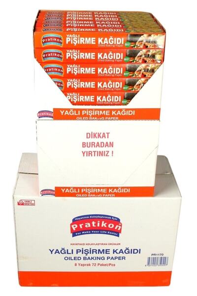 Pratikon Ready Cut Oily Baking Paper 38x33 cm 8 Pieces X 3 Pieces