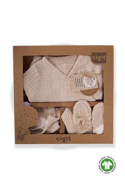 Cigit Organic Hospital Released Baby-Set 0–3 Monate, roh