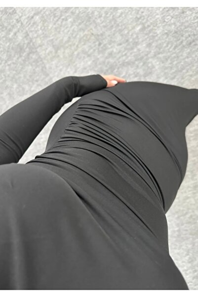 Gallogi Soft Touch Drapeli Maxi Elbise