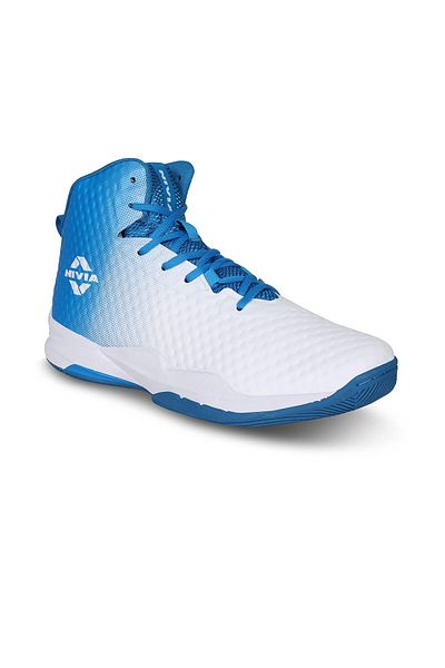 Nivia Engraver Basketball Shoe | White-blue | 6UK ,7 US, 40 EU