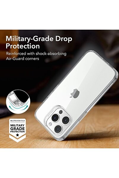 ESR Clear Shockproof Case for iPhone 15 Pro Max, Slim Transparent TPU, Yellowing-Resistant, Zero Series