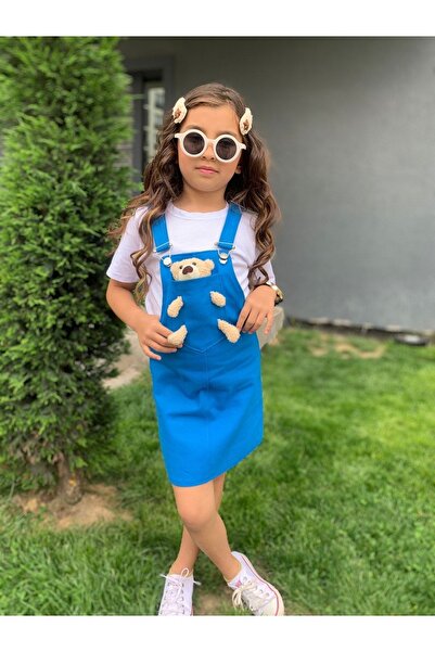 demir kids Kız Çocuk Tak Cıkar Aksesuarlı Ayıcıklı Salopet