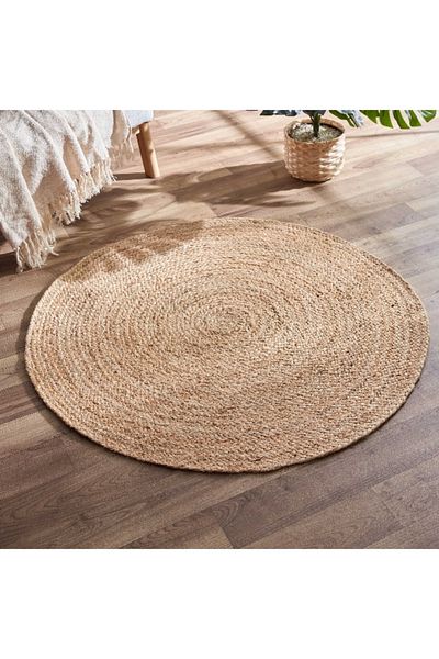 Home Box Natura Round Hand Braided Jute Rug - 90 cm