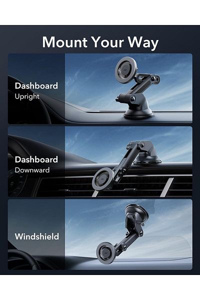 ESR HaloLock Dashboard Car Mount for MagSafe,Compatible with iPhone 15/14/13/12 Series,Non-Charging,Grey