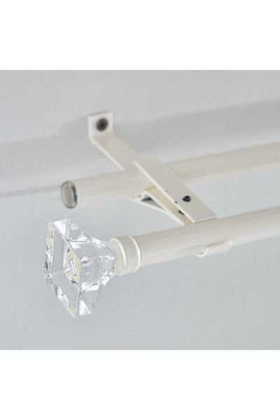 Home Box Small Acrylic Square 16mm Double Curtain Rod - 110-320 cm