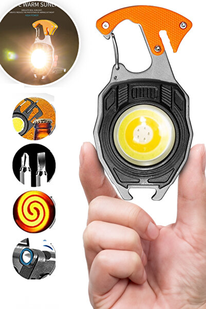 AYACO Çok Fonksiyonlu Mini Led ÇAKMAK Lamba Anahtarlık ve USB Şarjlı Kamp İçin Taşınabilir 7 Modlu