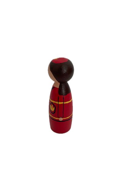 Gepetto Women's Firefighter Wooden Dolls - Pegbaby Professions