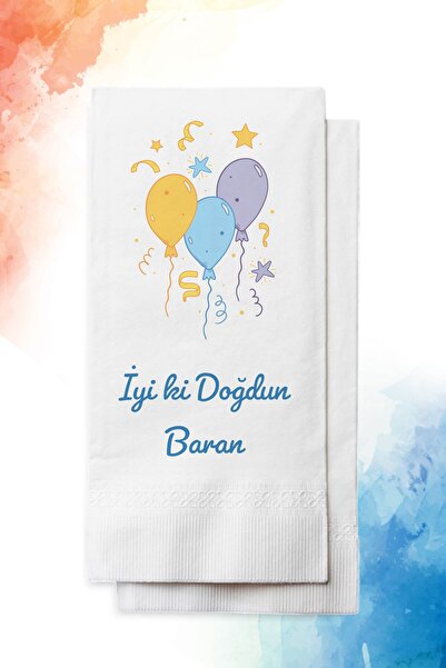 nna tasarım 50 Adet Kişiye Özel Isim Baskılı Doğum Günü/ Mevlid Peçetesi (P73...