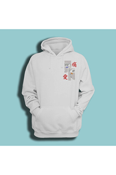 Unisex Kadın Erkek Naruto Karakter 3 iplik Kırmızı Kapüşonlu Anime Sweatshirt