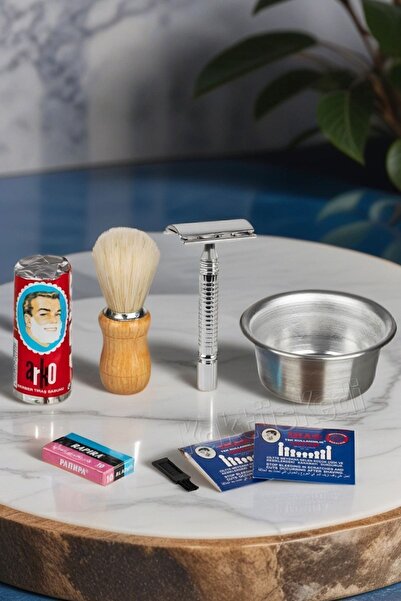 KaktüsKedi Instrument manual de bărbierit Rimei - Set de bărbierit tradiționa...