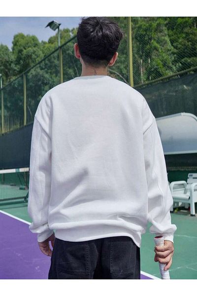 AFROGİYİM Φούτερ Unisex Beginig Dog Printed Oversize Crew Neck Φούτερ
