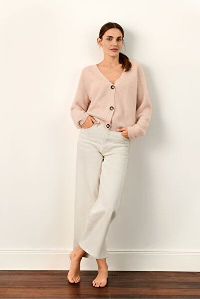 Tchibo Women Wide Leg Mid Rise Plain Jeans, White