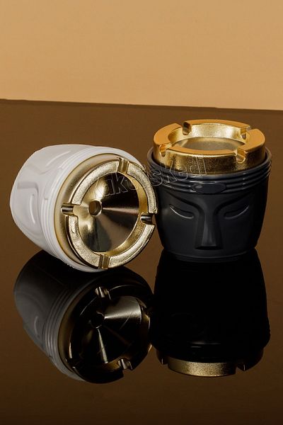 KaktüsKedi Set de 2 scrumiere fără parfum cu capace aurii