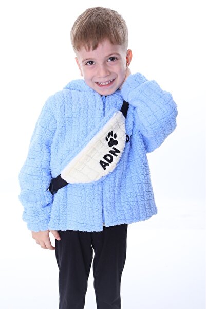 aden kids Unisex Kids Cardigan - Baby Blue, Kareluxe Plush Accessory, 1-5 Years