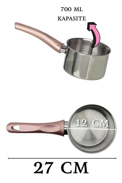 KaktüsKedi Stainless Steel Chaiserola| Milk Bowl| Mini Egg Boiling Pan