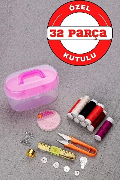 KaktüsKedi 32 Parça Kutulu Seyahat Dikiş Iğne Iplik Seti 715495