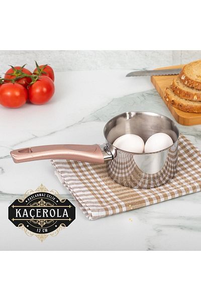 KaktüsKedi Stainless Steel Chaiserola| Milk Bowl| Mini Egg Boiling Pan