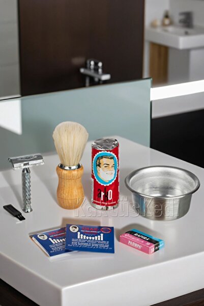 KaktüsKedi Yuma Manuel Tıraş Aleti - Geleneksel Tıraş Makinesi 6 Parça Tıraş Seti