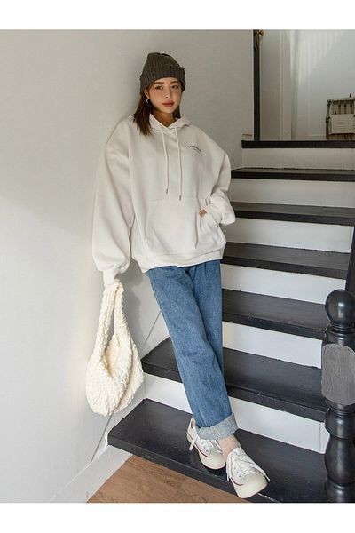 AFROGİYİM Φούτερ με κουκούλα Unisex Oversize Star μπροστά πίσω