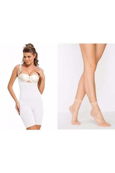 Momslab 1 Size Slimming Provides Women's Body Corset with Socks Gift - Full Body Tight Holder