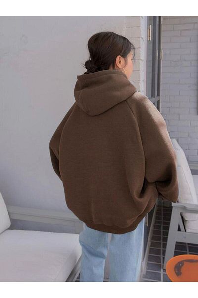 AFROGİYİM Γυναικείο φούτερ The Mountain Grand με στάμπα Hooded Oversize