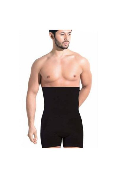 Momslab Men's Seamless Recovery Double Corset with High Waist and Belly Covering - Black 6013