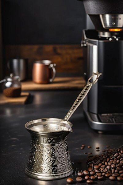 KaktüsKedi Cast Iron Coffee Pot for 4 Persons with Induction Base