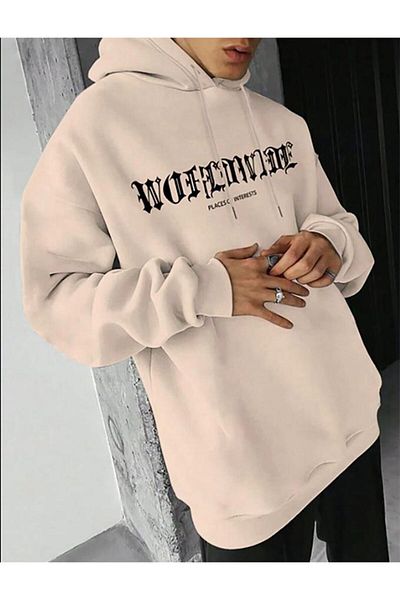 AFROGİYİM Unisex Place Of Interets Printed Oversize Hoodie