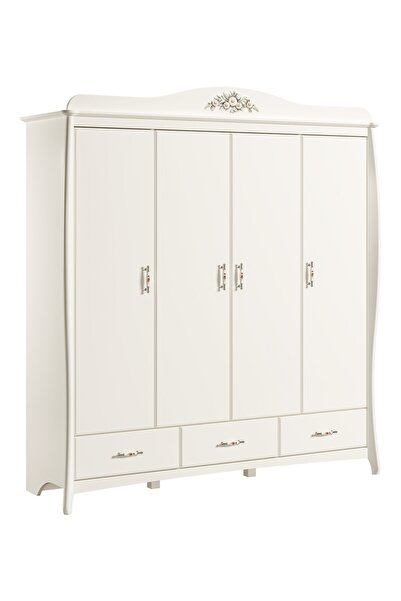 Meltem Prestij Krem Genç Odası Dört Kapılı Dolap