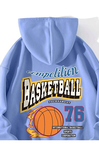 AFROGİYİM Унісекс худі з принтом для турніру з баскетболуl 76 в стилі оверсайз