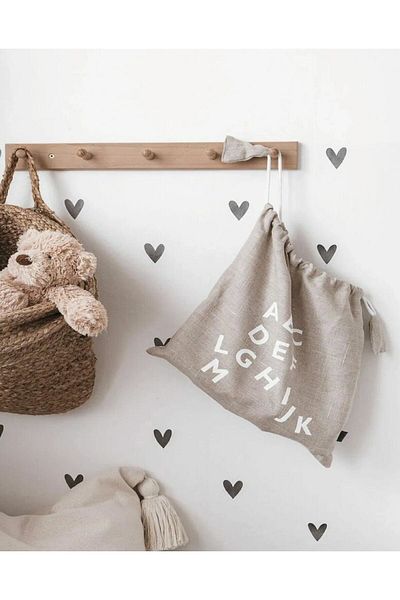 ENGINPRINT Gray Color Cute Heart Figure Children's Room Sticker 120pcs