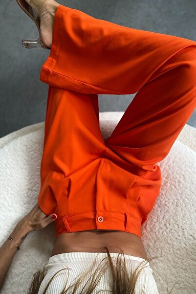 PARQUR Передня складка, детальні кишені, подвійна тканина, брюки-палаццо