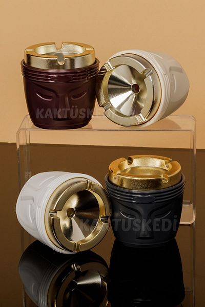 KaktüsKedi Set of 4 Gold Covered Unscented Ashtray