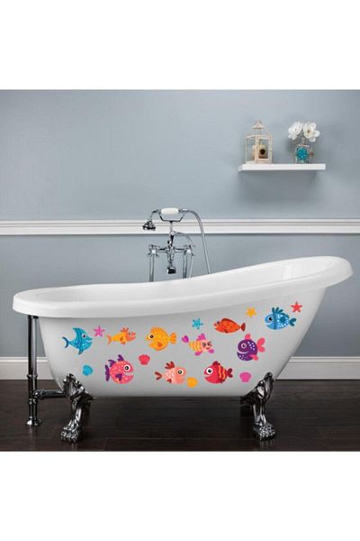 ENGINPRINT Αυτοκόλλητο Cute Fishes Μπανιέρα ντουζιέρας 18 τεμαχίων