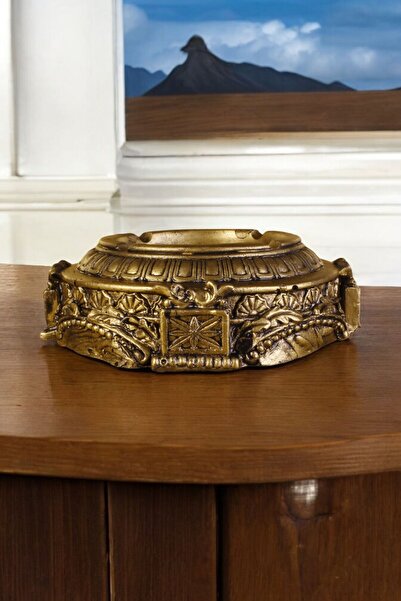 METAFOX Küllük Kül Tablası Sigara Küllüğü Altın Eskitme Renk Model 2