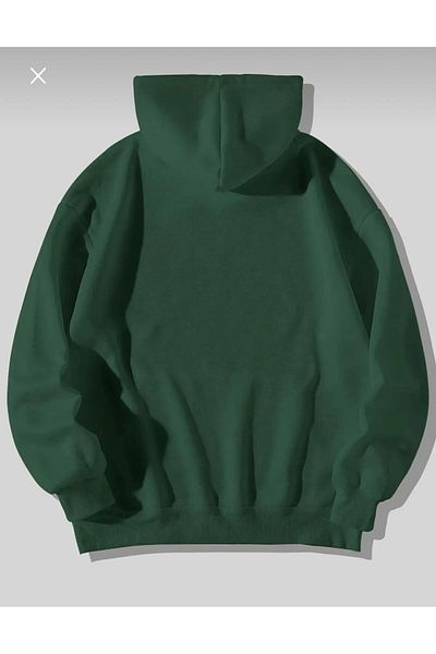 AFROGİYİM Φούτερ με κουκούλα Unisex Μπεζ Happiest με στάμπα μεγάλου μεγέθους