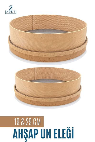 Transformacion 19 and 29 CM Set of 2 Wooden Flour Sieve