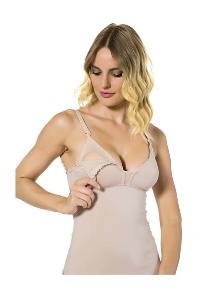 Momslab Cotton Women's Undershirt - Skin, Maternity, Breastfeeding, Model 3050
