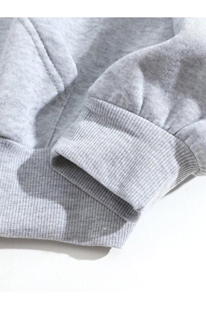 AFROGİYİM Women's London Printed Hooded Zippered Oversize Cardigan