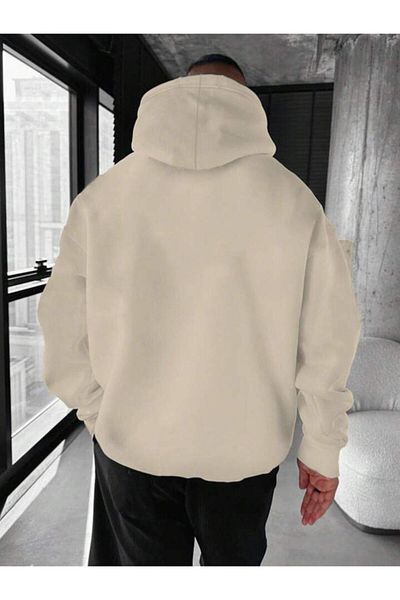 AFROGİYİM Unisex μπροστινό φτερό με στάμπα μεγάλου μεγέθους κουκούλα