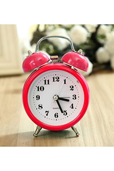 KaktüsKedi Mini Boy Metal Masa Üstü Işıklı Masa Saati - Çalar Saat