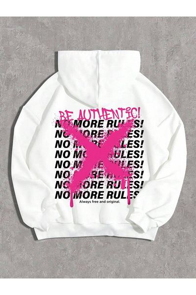 AFROGİYİM Unisex No More No Rules Printed Oversize Hoodie