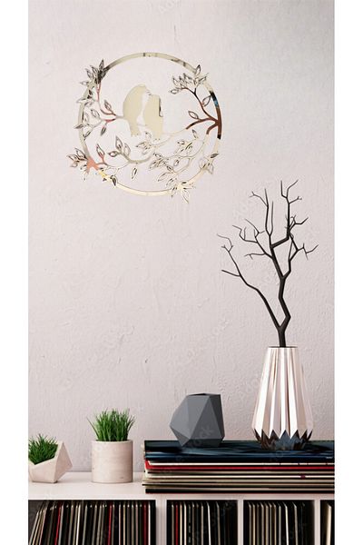 Numa Concept طاولة عصفور مزخرفة من زجاج شبكي ذهبي - MDF، 30x30