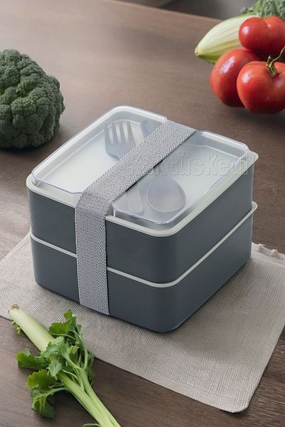 KaktüsKedi 4-Compartment Food Storage Container Set| Athlete Diet Student Fitness School Workplace Travel Table