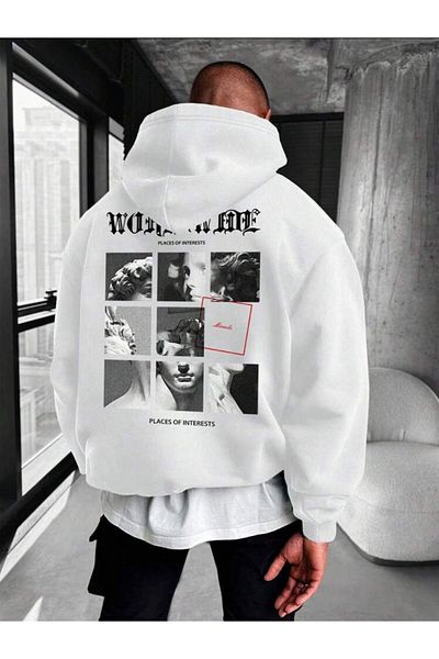AFROGİYİM Unisex Place Of Interets Printed Oversize Hoodie